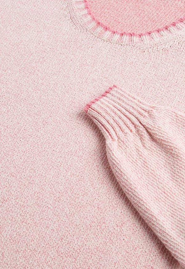 Paul Stuart Cotton Mouliné Crewneck Pink | AU_PAUL65256