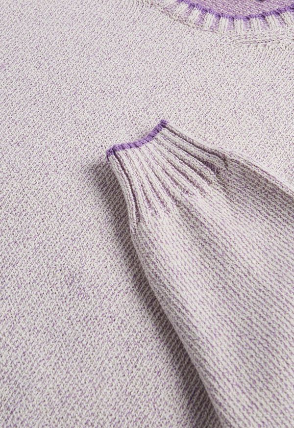 Paul Stuart Cotton Mouliné Crewneck Lavender | AU_PAUL82127