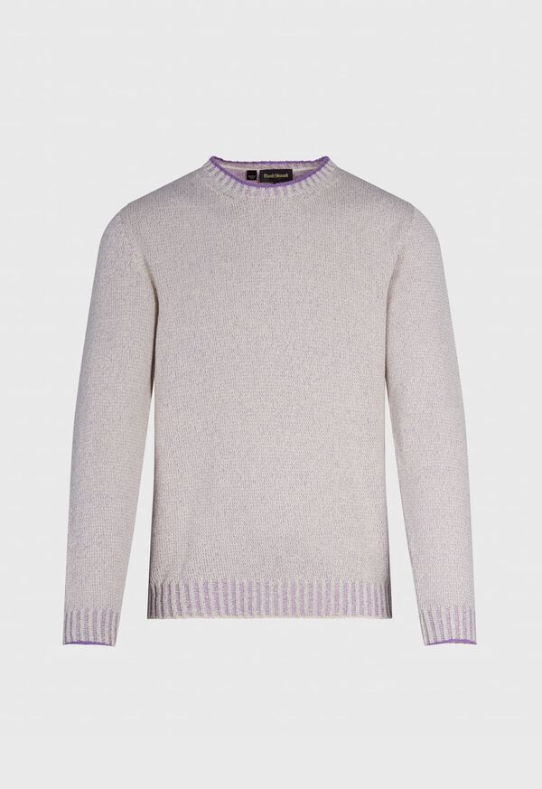 Paul Stuart Cotton Mouliné Crewneck Lavender | AU_PAUL82127