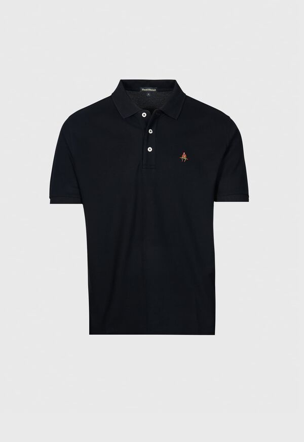 Paul Stuart Cotton Piqué Logo Black | AU_PAUL69441