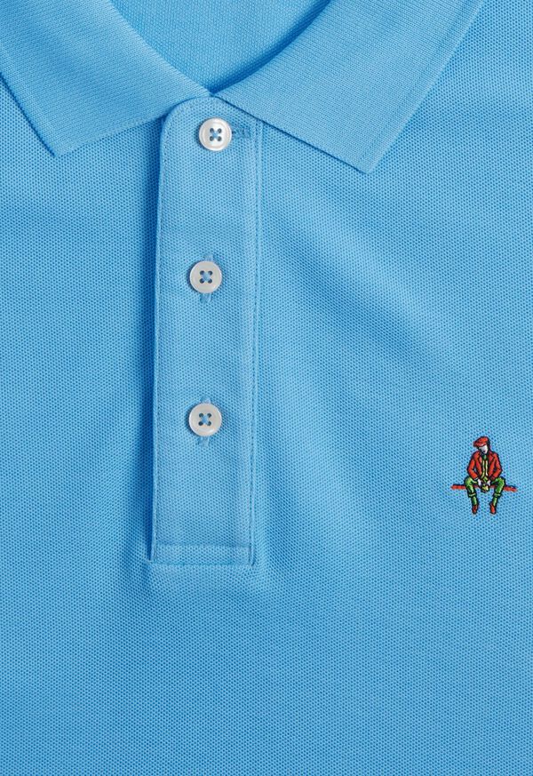 Paul Stuart Cotton Piqué Logo Light Blue | AU_PAUL93779