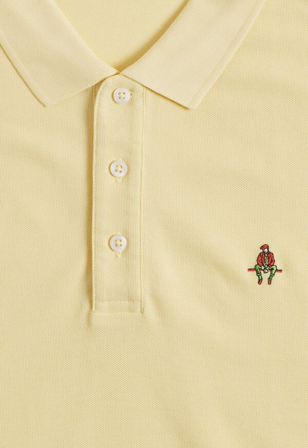 Paul Stuart Cotton Piqué Logo Polo Yellow | AU_PAUL51363