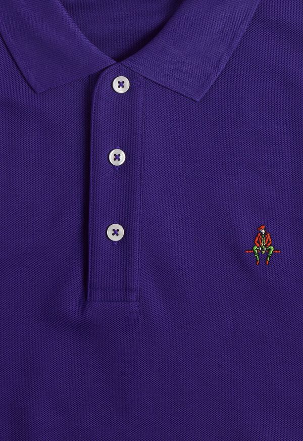 Paul Stuart Cotton Piqué Logo Polo Purple | AU_PAUL35068