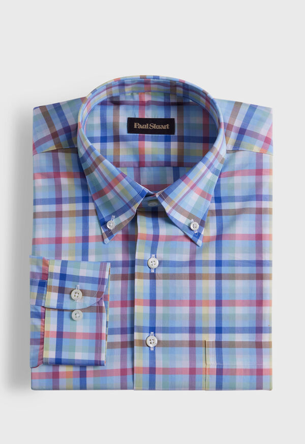 Paul Stuart Cotton Plaid Light Blue / Multicolor | AU_PAUL25245