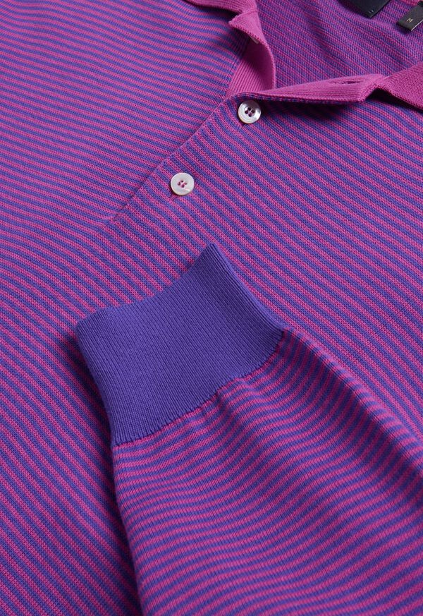 Paul Stuart Cotton Stripe Long Sleeve Purple | AU_PAUL81778