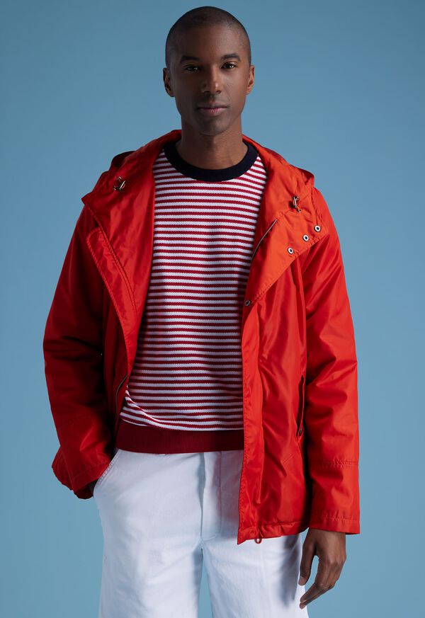 Paul Stuart Cotton Striped Crewneck Red / White | AU_PAUL94726