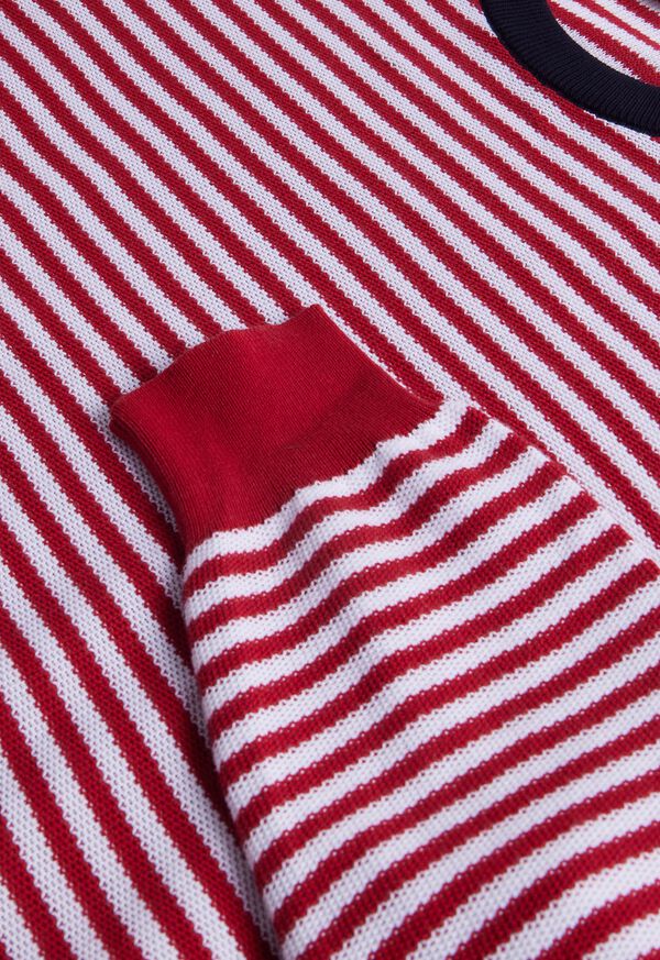 Paul Stuart Cotton Striped Crewneck Red / White | AU_PAUL94726