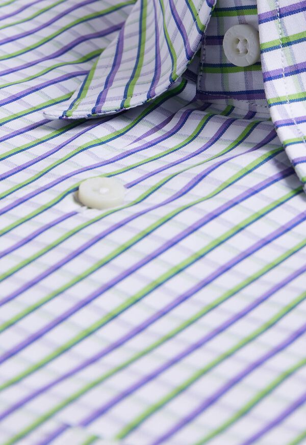 Paul Stuart Cotton Tattersall Purple / Green | AU_PAUL60656