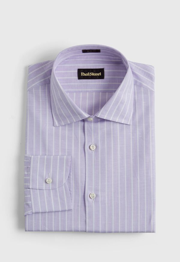 Paul Stuart Cotton & Linen Striped Purple | AU_PAUL70370