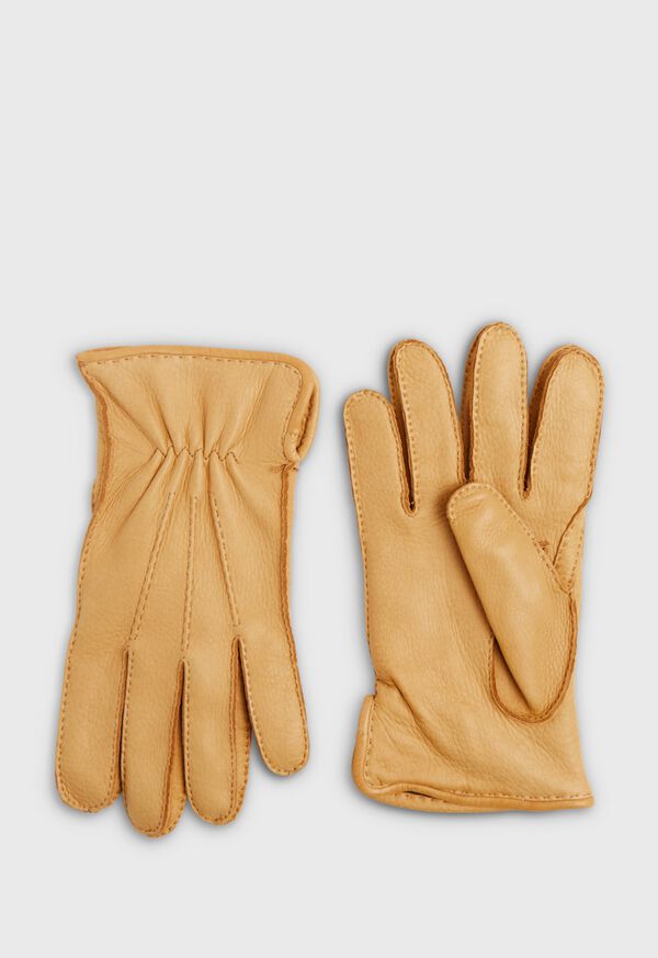 Paul Stuart Deerskin Leather Glove with Cashmere Lining Gold | AU_PAUL52769