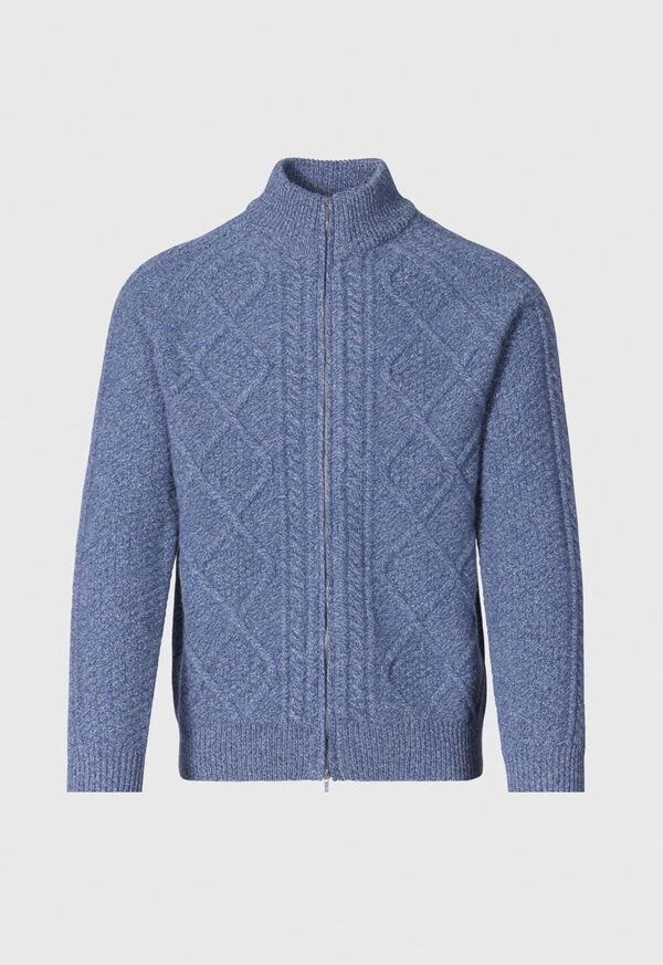 Paul Stuart Diamond Stitch Full Zip Cardigan Blue | AU_PAUL53969