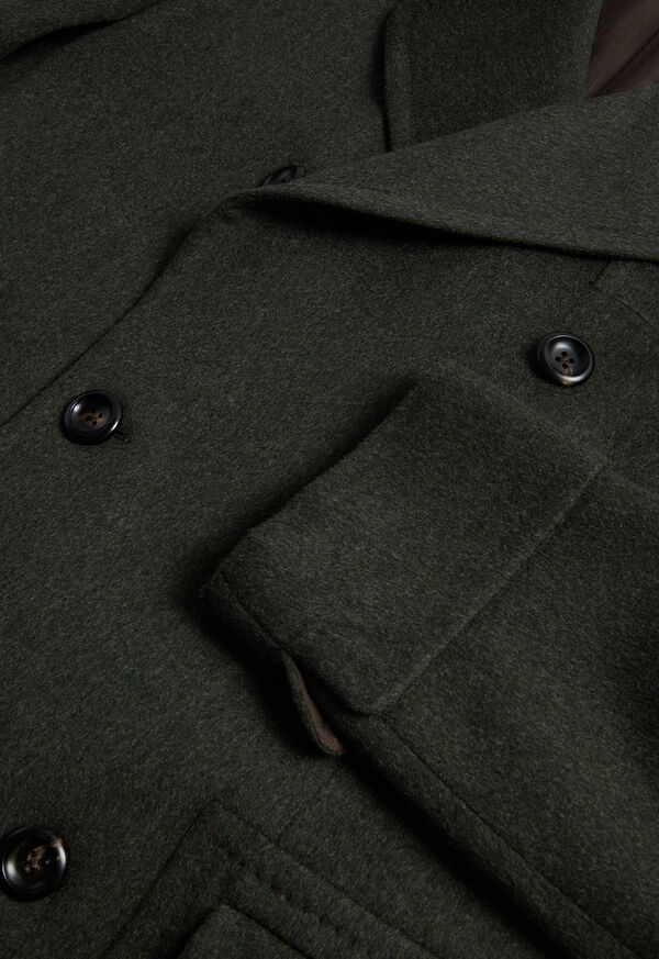 Paul Stuart Double Breasted Military Style Wool Olive | AU_PAUL78126