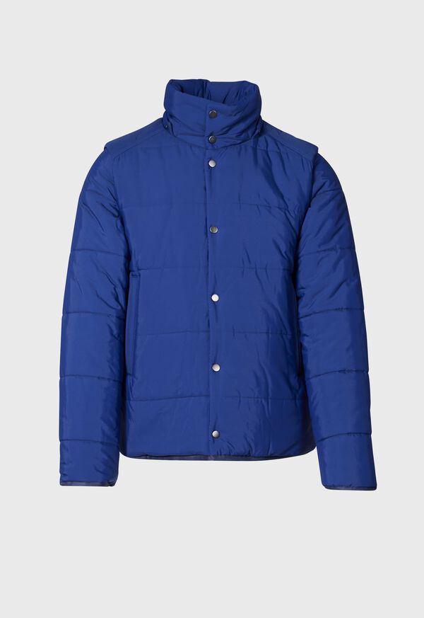 Paul Stuart Down Jacket with Removable Sleeves Royal Blue | AU_PAUL34742