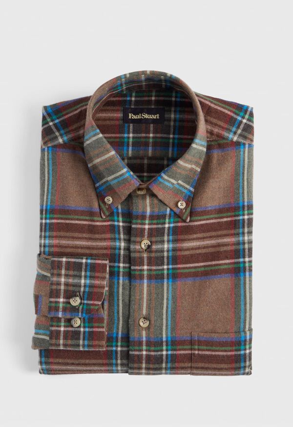 Paul Stuart Exaggerated Plaid Flannel Brown | AU_PAUL21874