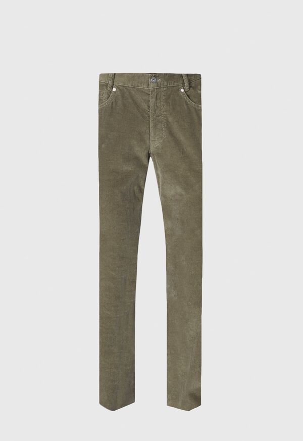 Paul Stuart Five Pocket Corduroy Olive | AU_PAUL67985