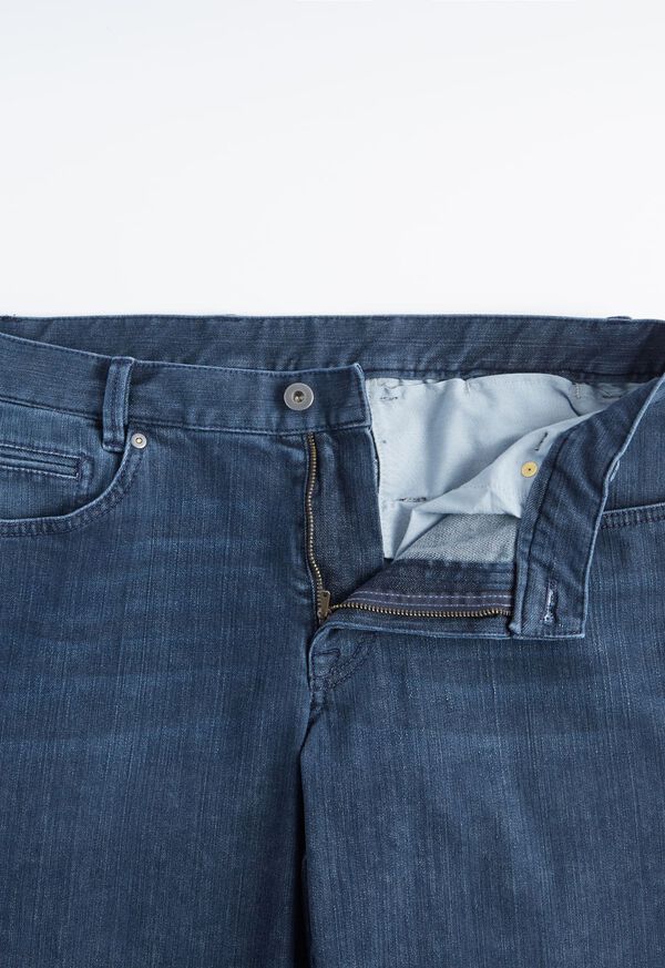 Paul Stuart Five Pocket Cotton and Cashmere Denim Indigo | AU_PAUL43444