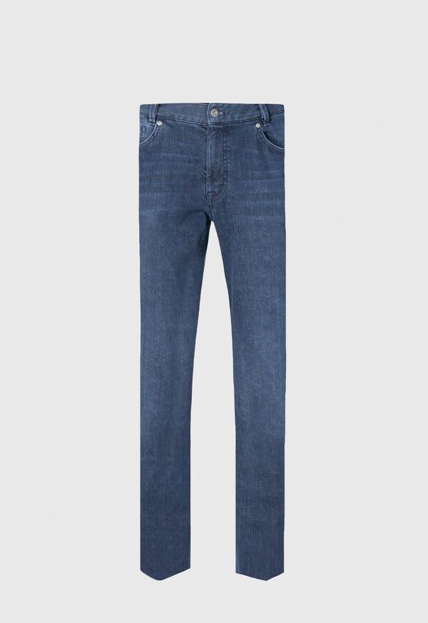 Paul Stuart Five Pocket Cotton and Cashmere Denim Indigo | AU_PAUL43444