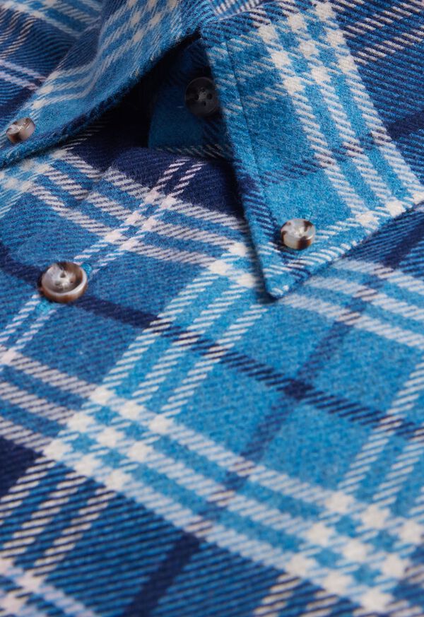 Paul Stuart Flannel Plaid Blue / Purple | AU_PAUL65840