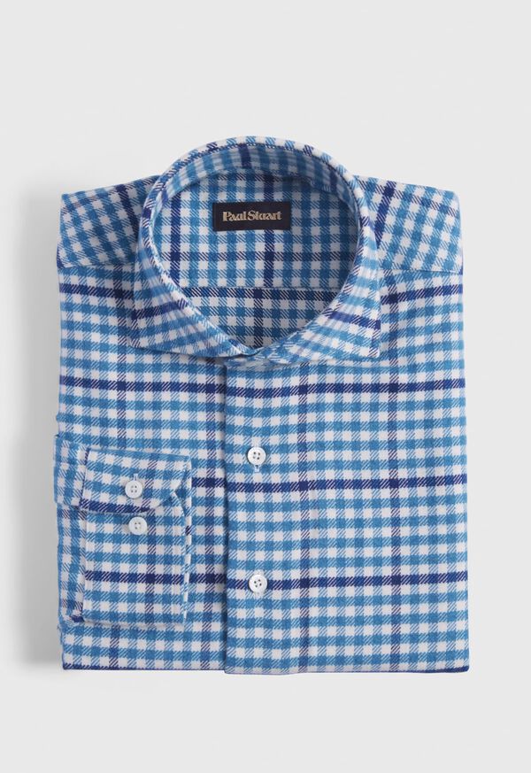 Paul Stuart Flannel Small Plaid Blue | AU_PAUL17792