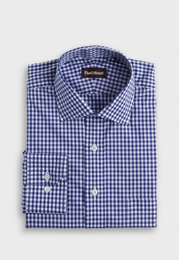 Paul Stuart Gingham Check Cotton Navy | AU_PAUL75119