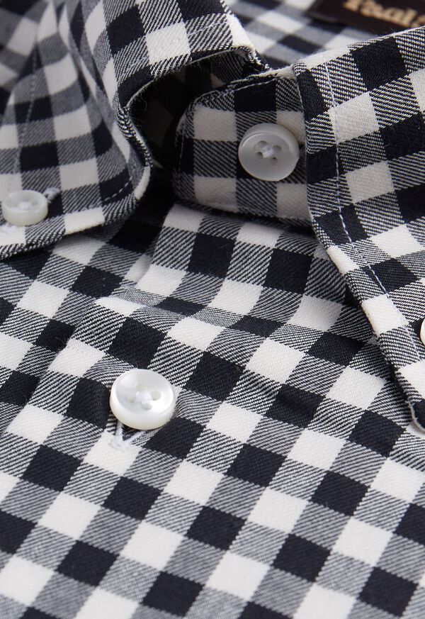 Paul Stuart Gingham Flannel Black | AU_PAUL90686