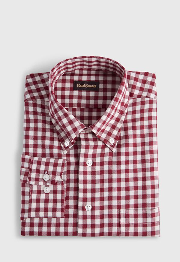 Paul Stuart Gingham Flannel Burgundy | AU_PAUL81293