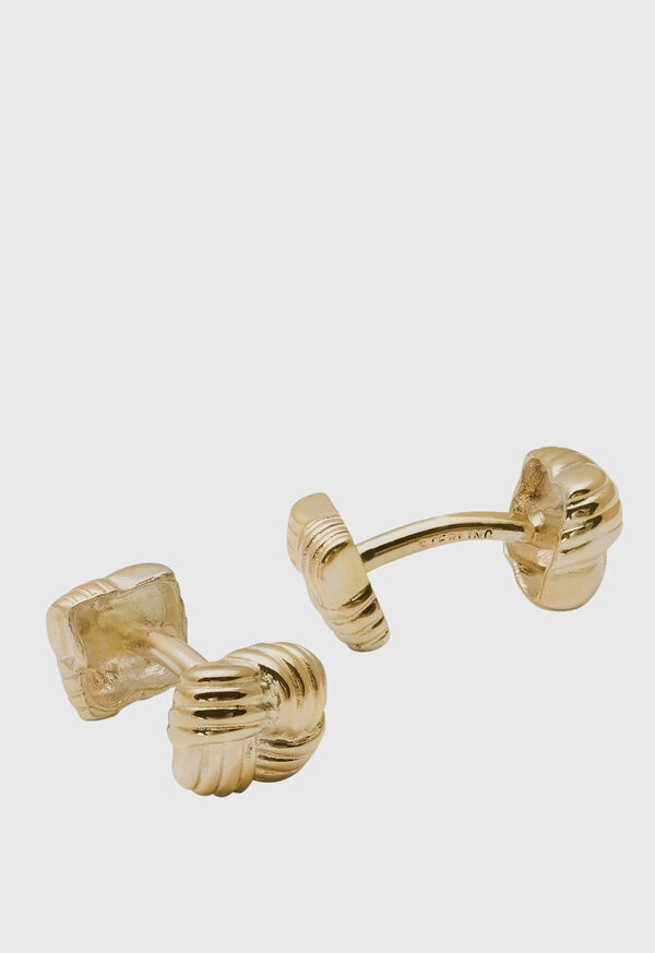 Paul Stuart Gold Vermeil Basketweave Cufflinks Gold | AU_PAUL26663