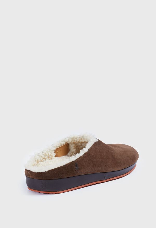 Paul Stuart Hampton II Shearling Clog Dark Brown | AU_PAUL20190