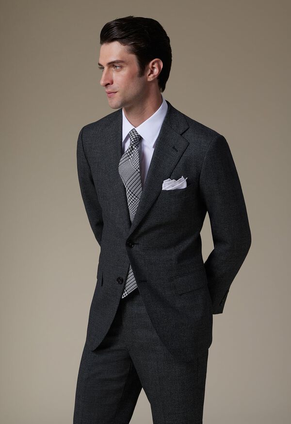 Paul Stuart Heather Nailhead Wool Andrew Suit Grey | AU_PAUL21614