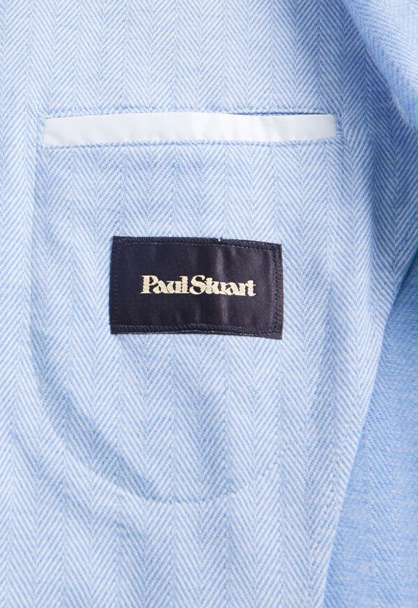 Paul Stuart Herringbone Cotton Jersey Light Blue | AU_PAUL36110