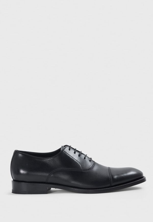 Paul Stuart Houston Leather Cap Toe Black | AU_PAUL87360