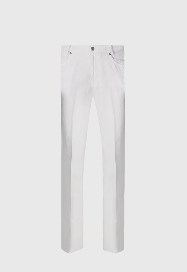 Paul Stuart Linen Five Pocket White | AU_PAUL26395