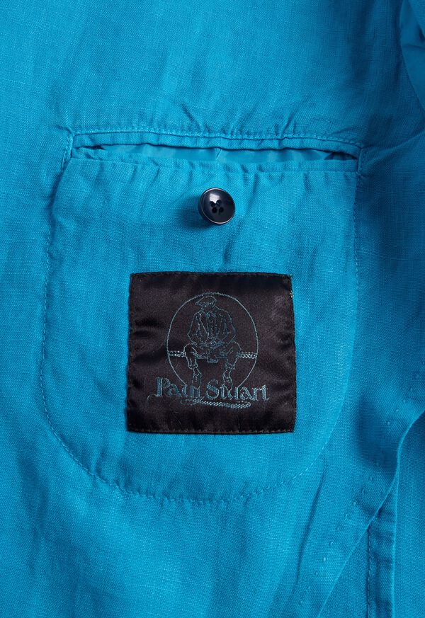 Paul Stuart Linen Garment Dyed Turquoise | AU_PAUL58453