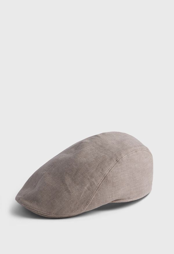 Paul Stuart Linen Hopsack Ivy Cap Brown | AU_PAUL49012