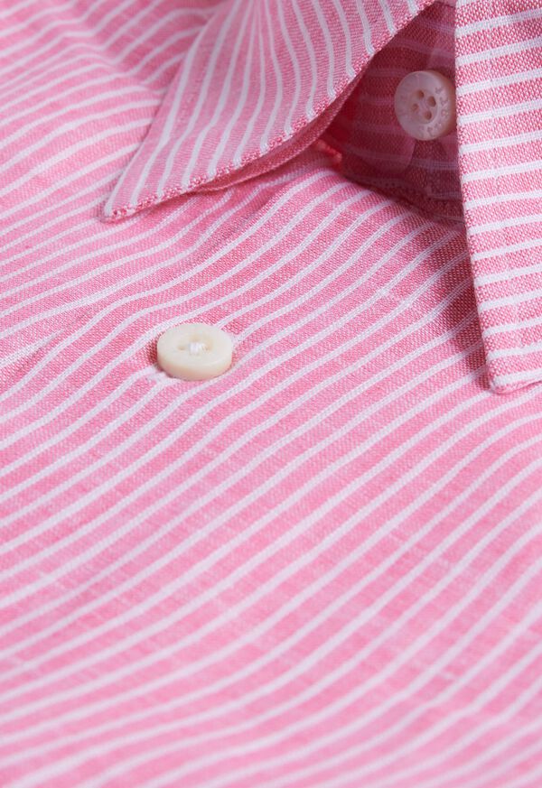 Paul Stuart Linen Pencil Stripe Pink | AU_PAUL32626