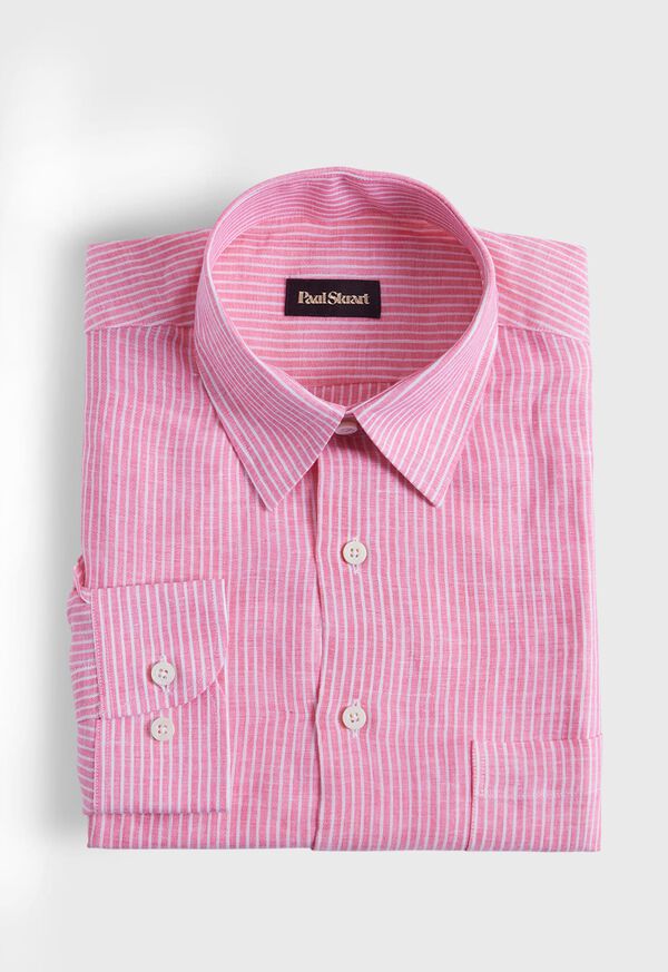 Paul Stuart Linen Pencil Stripe Pink | AU_PAUL32626