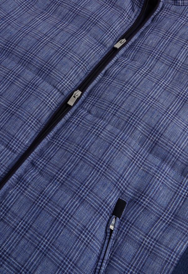 Paul Stuart Linen Plaid Blue | AU_PAUL98287