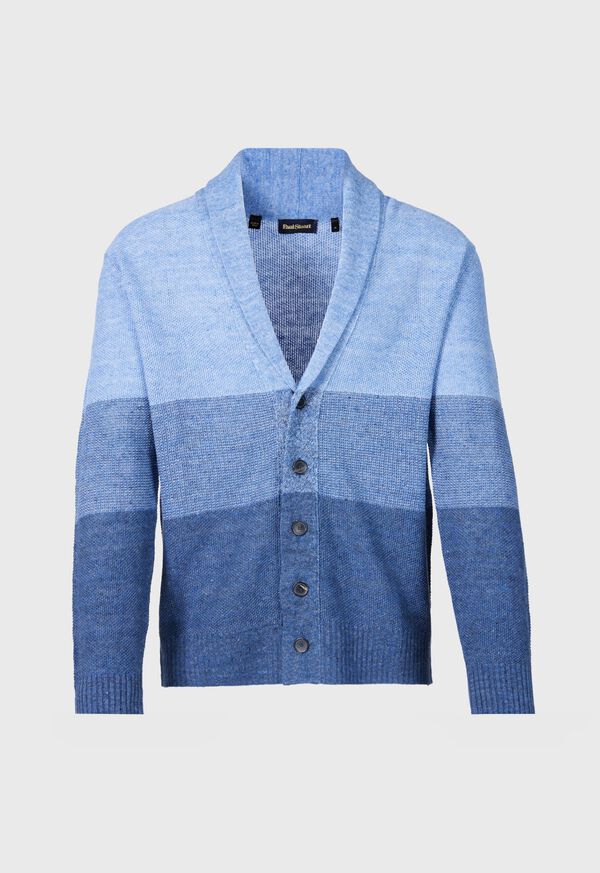 Paul Stuart Linen Rice Stitch Dégradé Cardigan Blue | AU_PAUL59786