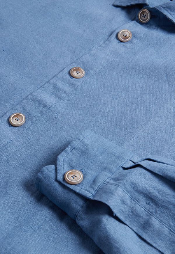 Paul Stuart Linen Shirt Blue | AU_PAUL91266