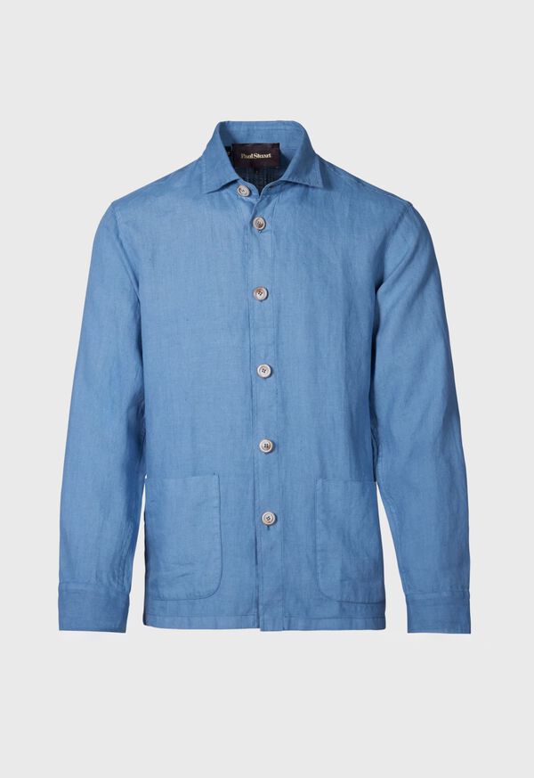 Paul Stuart Linen Shirt Blue | AU_PAUL91266