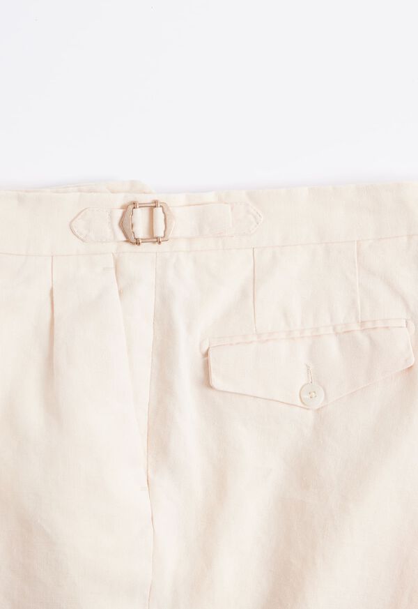 Paul Stuart Linen Washed Pleated Front Brown | AU_PAUL41593