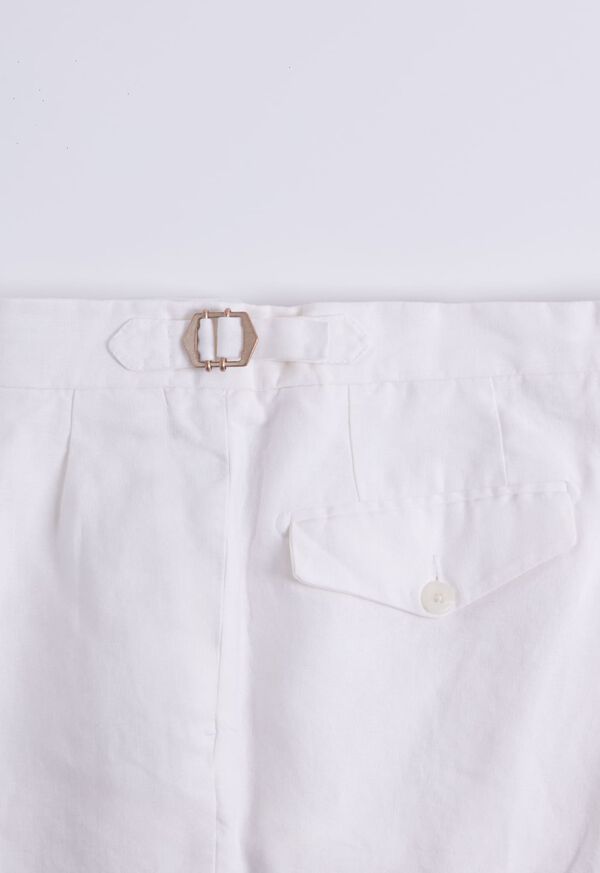 Paul Stuart Linen Washed Pleated Front White | AU_PAUL59822