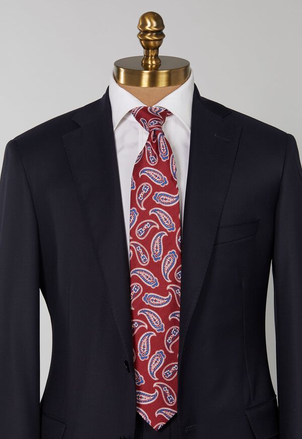 Paul Stuart Linen & Silk Summer Paisley Red | AU_PAUL48998