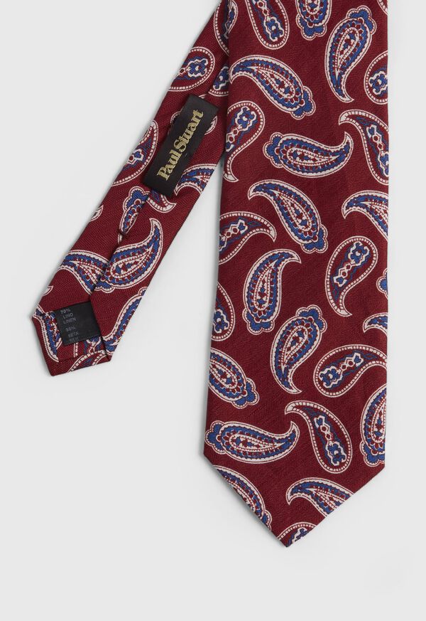 Paul Stuart Linen & Silk Summer Paisley Red | AU_PAUL48998