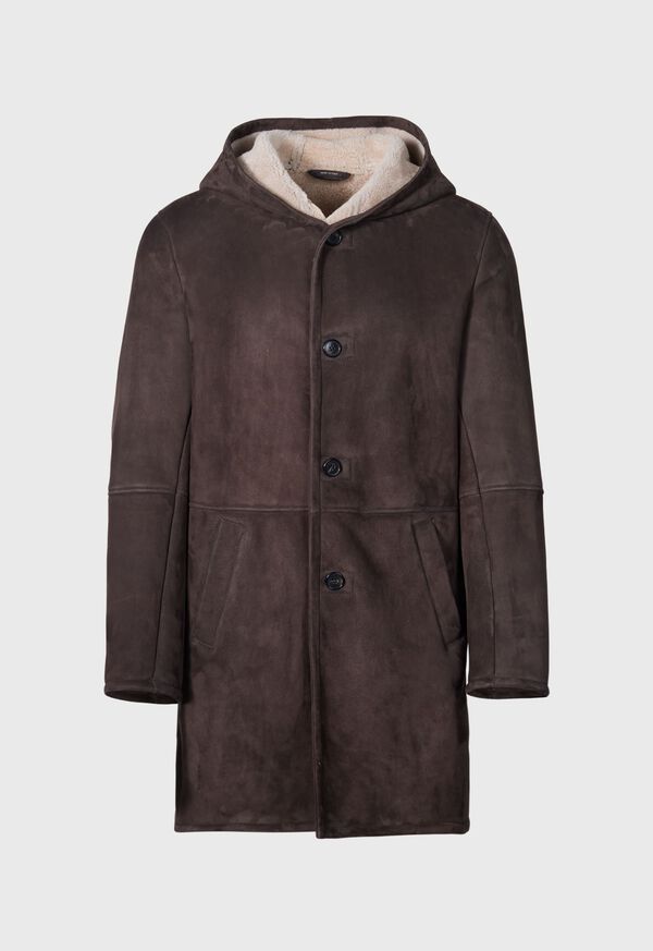 Paul Stuart Long Shearling Coat Chocolate | AU_PAUL77424