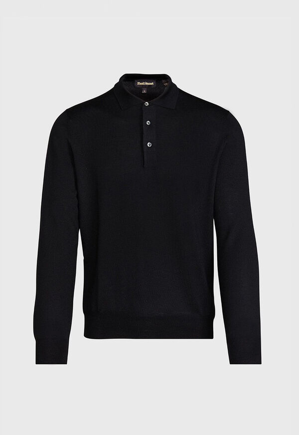 Paul Stuart Long Sleeve Merino Wool Black | AU_PAUL81375