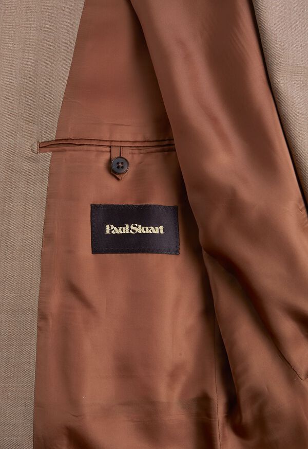 Paul Stuart Mélange Tan All Year Wool Suit Brown | AU_PAUL39516