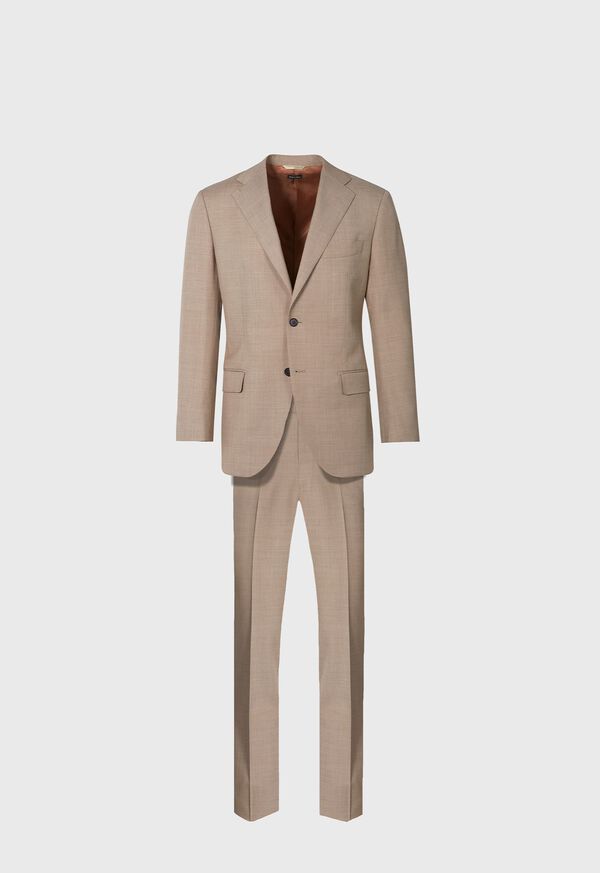 Paul Stuart Mélange Tan All Year Wool Suit Brown | AU_PAUL39516