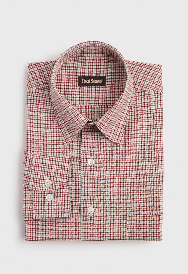 Paul Stuart Mini Houndstooth Flannel Dark Red | AU_PAUL24822