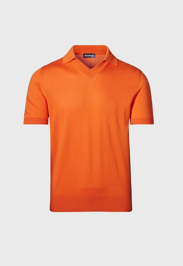 Paul Stuart Organic Cotton Open Collar Orange | AU_PAUL23814